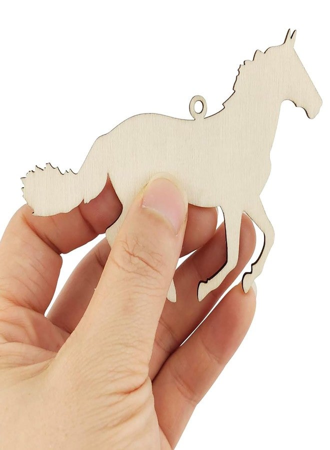 Cliths Pack of 10 Pcs Wooden Running Horse Cutouts, Unfinished Wood Horse Ornaments for DIY Crafts, Painting, Party Decorations, Gift Tags, Home Decor - Image 5